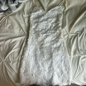 Lulu's White Sequin Mini Dress